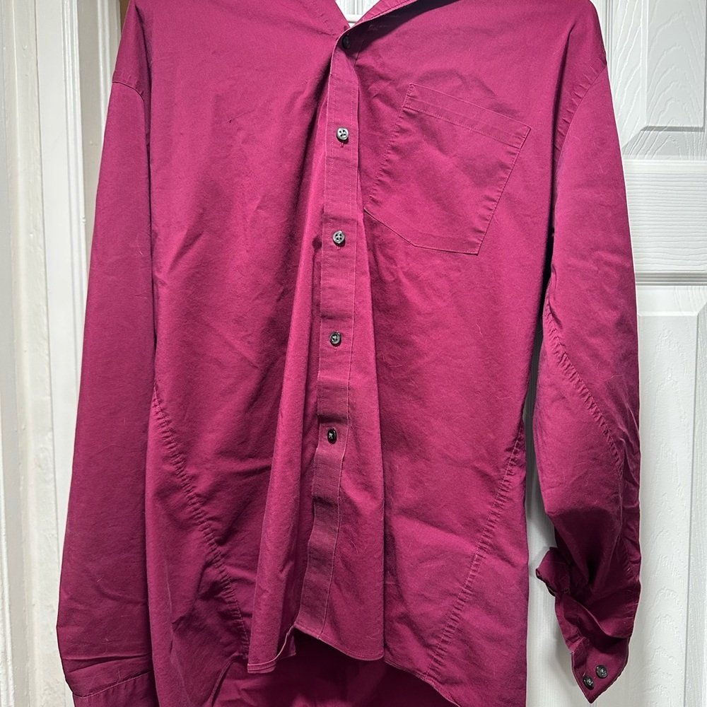 Arrow Men's Casual Button-Down Shirt - Deep Magenta